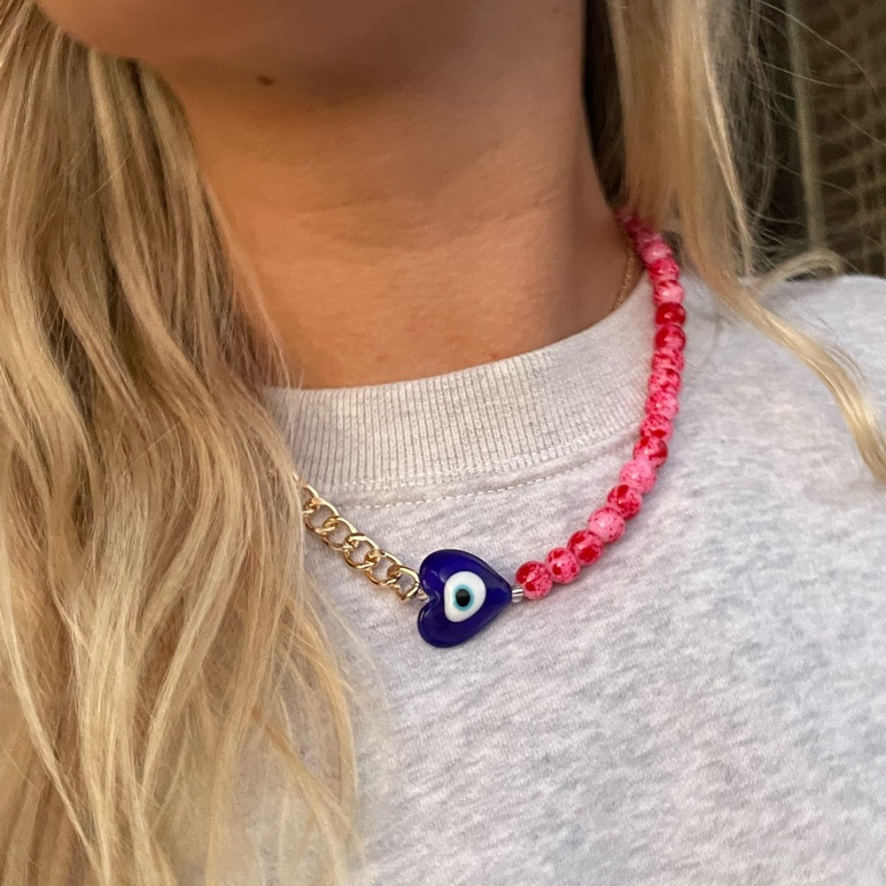 Heart Evil Eye Necklace